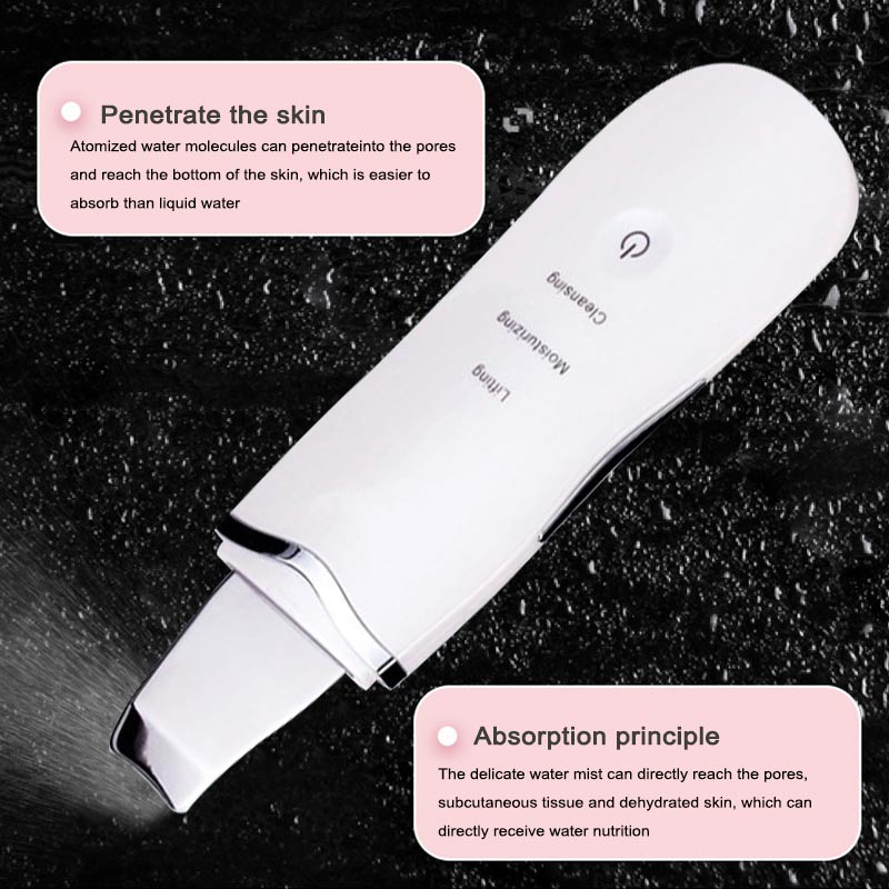 Ultrasonic facial cleansing scrubber facial deep exfoliating spatula facial pore cleaner to blackhead spatula beauty instrument
