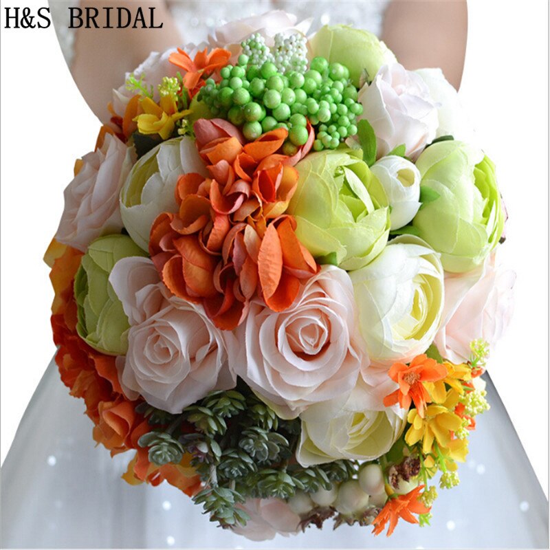 Magical Colorful Beautiful Bridal Bridesmaid Flower wedding bouquet artificial flower rose bridal bouquets