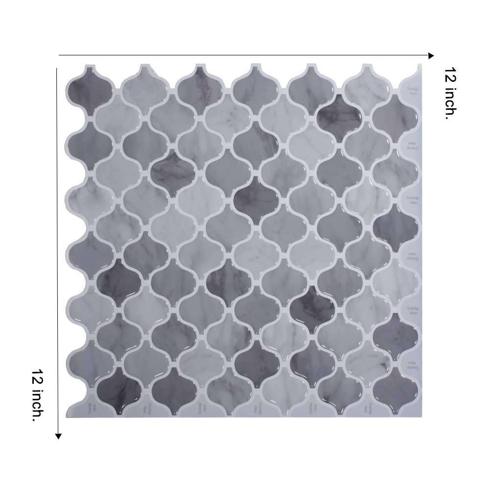 Vividtiles 12*12 Inch Self Adhesive 3D Peel and Stick Subway Wall Tiles for Kitchen &amp; Bathroom Backsplash - 10 Sheet: TSQS53