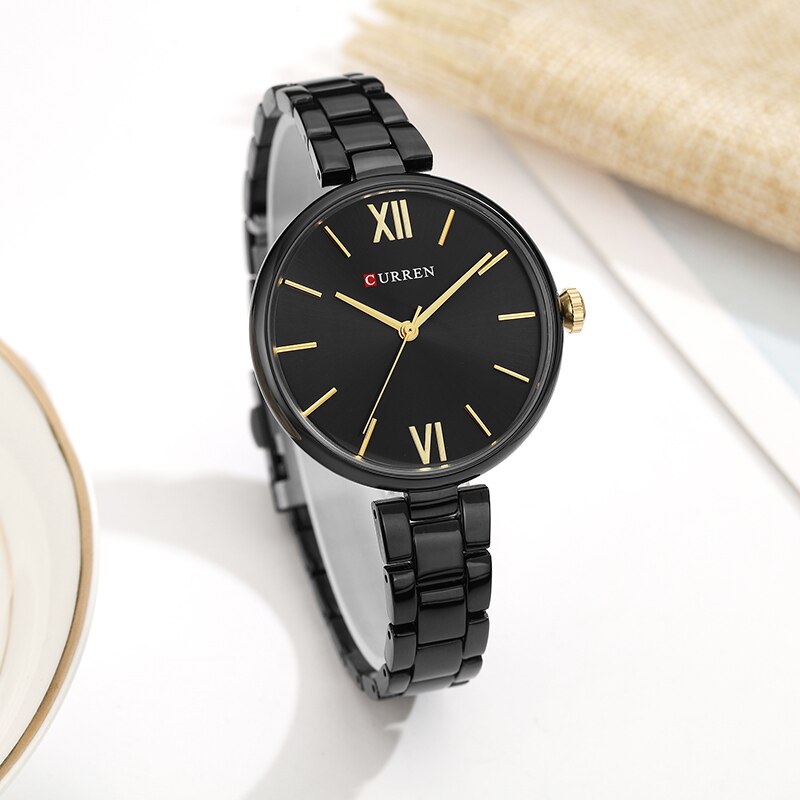 CURREN Vrouwen Horloge Mode Luxe Horloge Reloj Mujer Rvs Vrouwelijke Klok Quartz Armband Horloge Klok