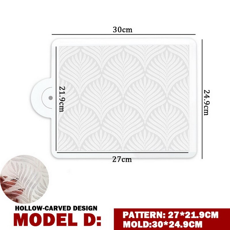Hvede spike mønster kage stencil plast blonder kage boder stencils skabelon diy tegning skimmel kage dekorere diy værktøj bageware: Type  d    15g