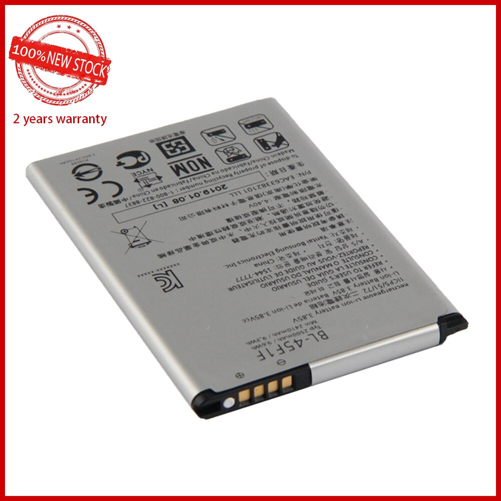 Batterie de téléphone 100% d'origine 2410mAh pour LG k8 K4 M160 LG Aristo MS210 X230K M160 X240K LV3 (version K8)