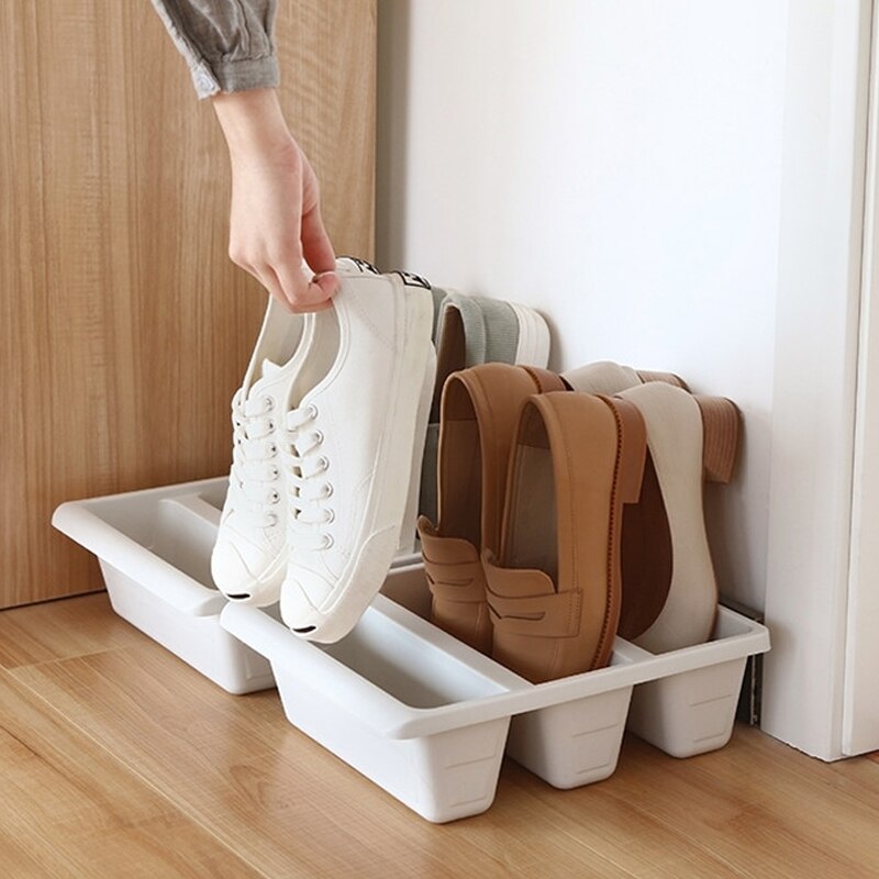 Shoe Storage Artifact Dormitory Shoe Box Household Cabinet Shoe Rack Storage Box Vertical Slippers Rack Space Home Shoes Storage