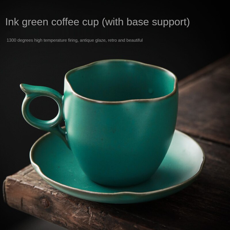 Handmade Ceramic Coffee Mug Retro Style Pottery Cups 160ml Milk Oat Breakfast Cup Heat Resistant for Friends