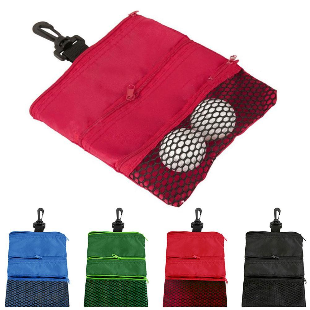 Black/Red/ Blue Portable Golf Ball Bags Holder Zipper Mesh Pouch Storage For Outdoor Training Golf Accessories Supply