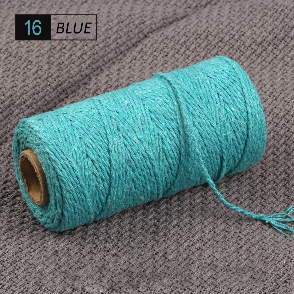 2mm 100M Colorful Thread Cord 100% Cotton Twisted Craft Macrame String DIY Home Textile Wedding Decoration Accessories: 16