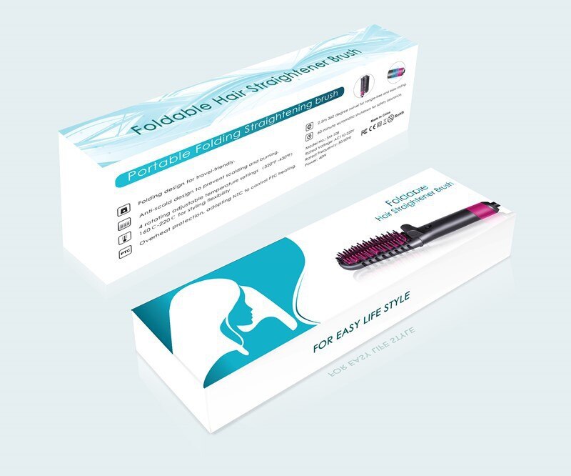Mini cepillo eléctrico de pelo plegable multifunción, rizador de barba, plancha de pelo, herramientas de barbero, equipo de salón
