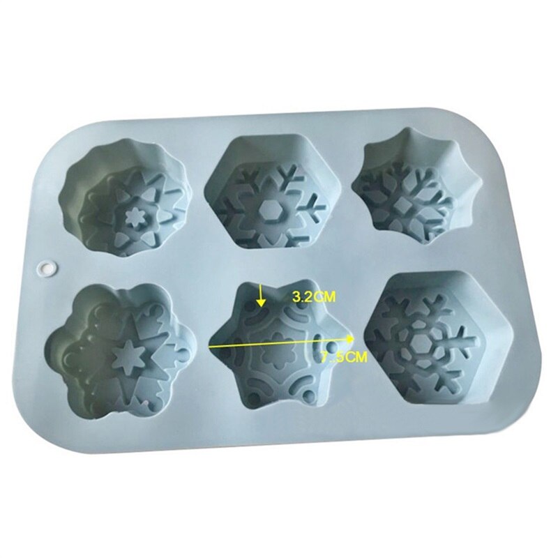 3D Snowflake Soap Mold Silicone Candle Mold Aroma Gypsum Plaster Resin Mould Cake Decoration Tool Handmade Candle Molds