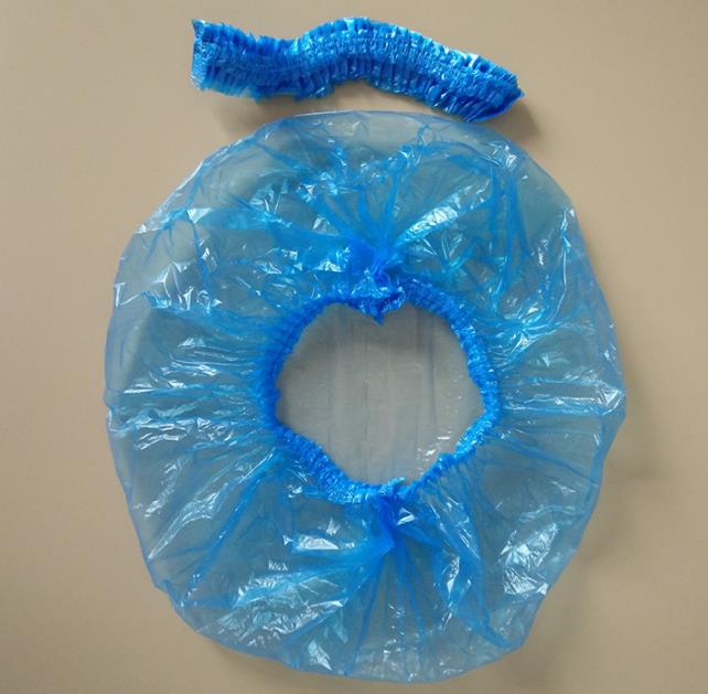 Bonnet de bain élastique jetable, 100 pièces/lot, épais, pour hôtel, bonnet de douche, transparent, produits pour Salon de coiffure: blue