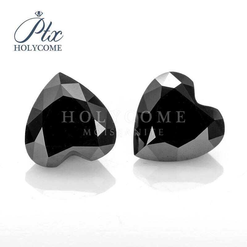 Probador de diamantes de moissanita, proveedor de piedras preciosas sueltas, certificado de venta contra choques, corazón negro, 4x4mm, producto en oferta