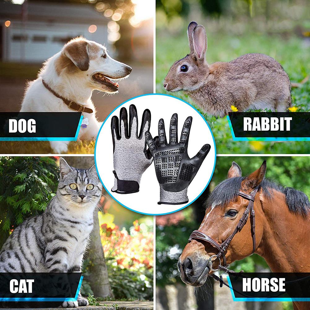 Pet Grooming Handschoen Kat Ontharing Mitts-De Vergieten Borstel Kammen Voor Kat Hond Paard Massage Kammen Dierbenodigdheden kat Accessoies