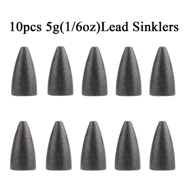 10 Stks/partij Kogel Lood Water Sinkers Wartels Vissen Lood Gewicht 3.5G/5G/7G/14G/20G Vissen Lood Hanger Accessoires: 10pcs 5g sinkers