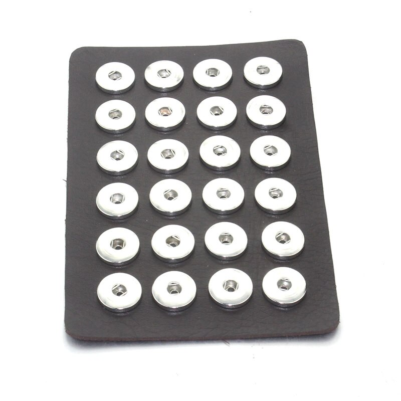 snapp smykker 18mm trykkknapp vise 10 farger svart skinn snapp vise til 24 stk smykker vise holder 8089: Mørkebrun