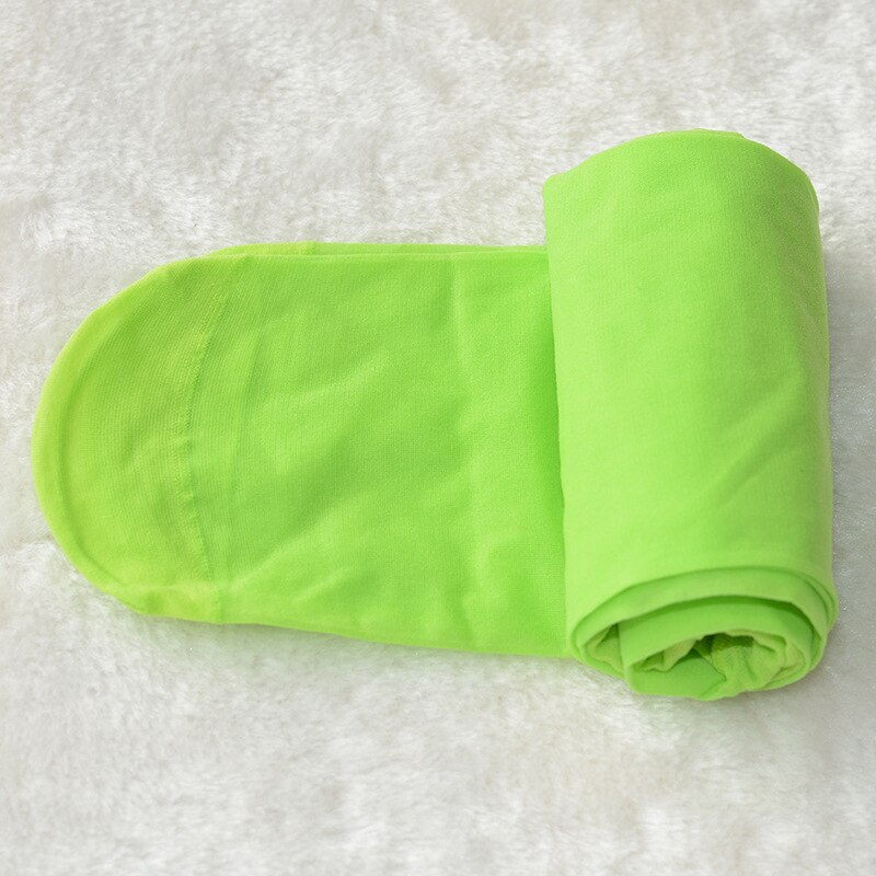 80-135cm dziecko dziecko pantynose lato cienki jedwab pończochy dziecko dzieci cukierkowe kolory jedwabne pończochy dziecko taniec biały 5 sztuk: zielony / M