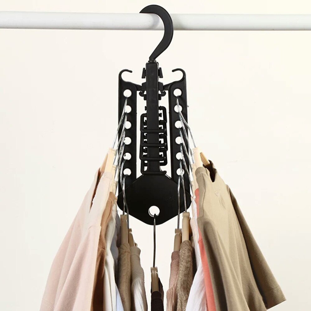Multi-functional Folding Clothes Hanger Foldable Space Saving Hangers Hook Rack for Home Laundry Bedroom: Default Title