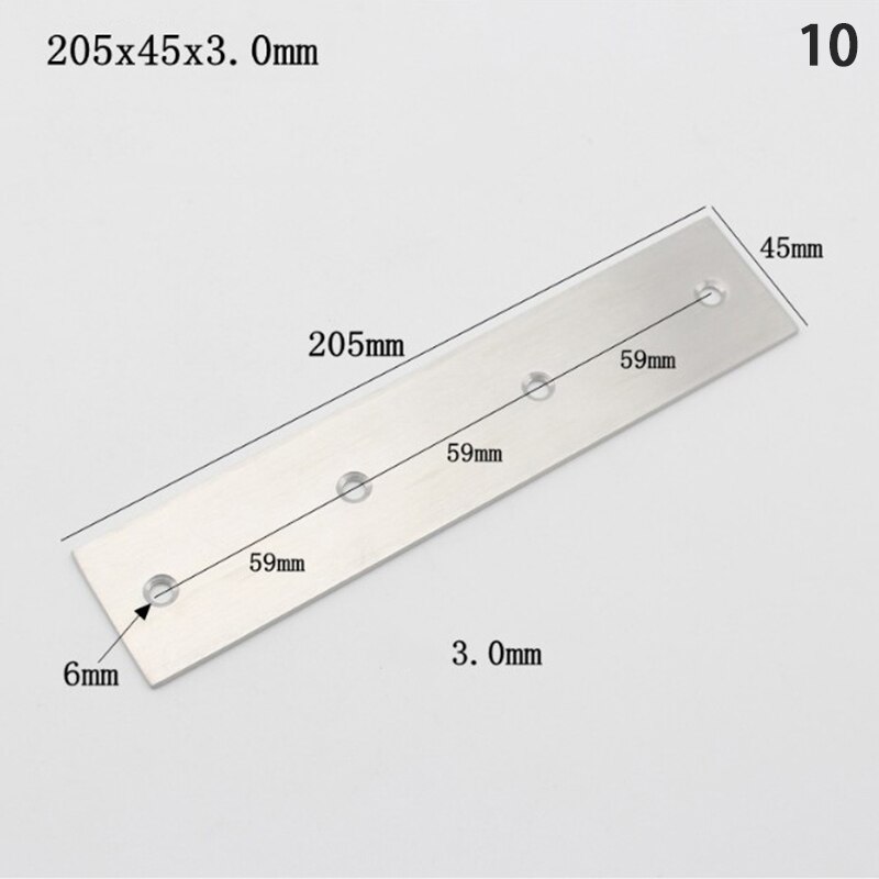 1/2/10pcs Stainless Steel Connector of Straight Iron Sheet Angle Cabinet Corner Code: 205x45x3mm