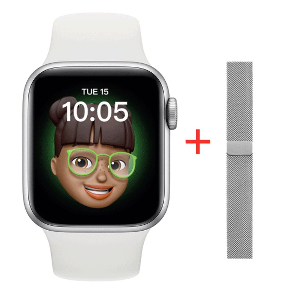Iwo 10 t500 + relógio inteligente tela de 1.75 polegada freqüência cardíaca pressão arterial esportes rastreador fitness smartwatch para android ios telefone relógio: white set watch