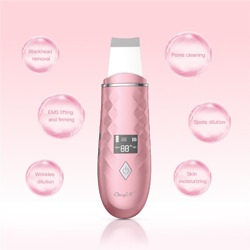 Ckeyin-Depurador de piel ultrasónico, limpiador Facial, eliminación de espinillas, Reduce las arrugas, máquina de Lifting blanqueadora Facial