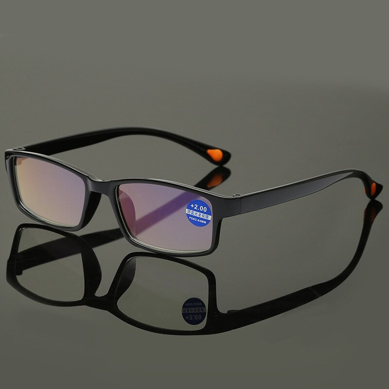 Gafas de lectura para hombre y mujer, lentes de lectura con bloqueo de luz azul, para ordenador, lupa de anteojos TR90, presbicia, marco completo TR90: +100