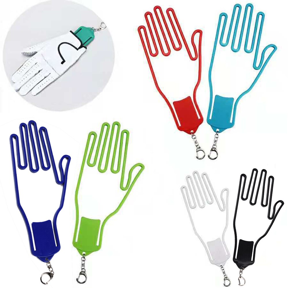 Golf Handschoen Houder Handschoen Rack Droger Hanger Brancard Voorkomen Handschoenen Krimpen Vervormen Plastic Met Sleutelhanger 8 Kleuren