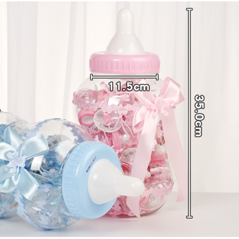 Caja de de plástico para bebé niña y niño, caja de dragado de dulces para de nacimiento, botella de alimentación para bebé, decoraciones para de cumpleaños y boda