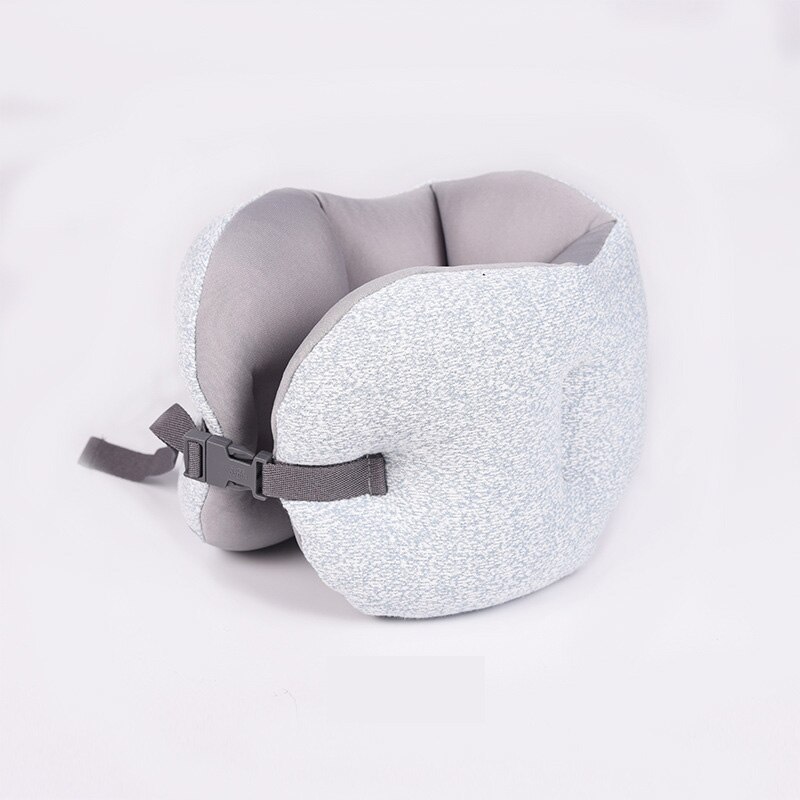 Coussin de cou pliable pour dormir en avion, voiture, bureau, Portable, forme Concave, accessoires de voyage: BLEU CIEL
