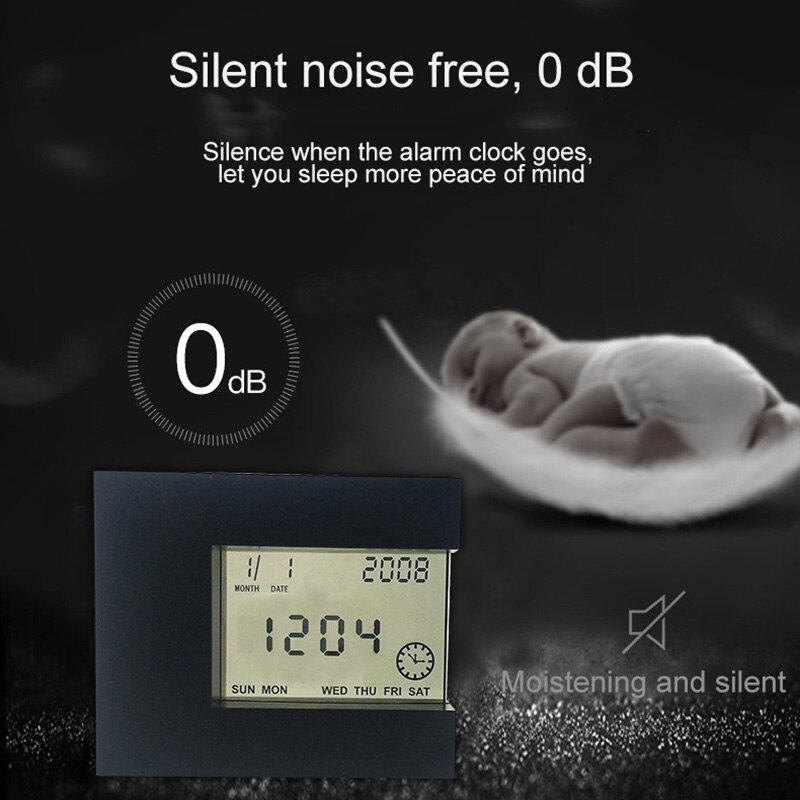 Digital Alarm Clock Rotating Induction Multifunction 360Degree Rotation Four-Sided Clock For Living Room Bedroom Office