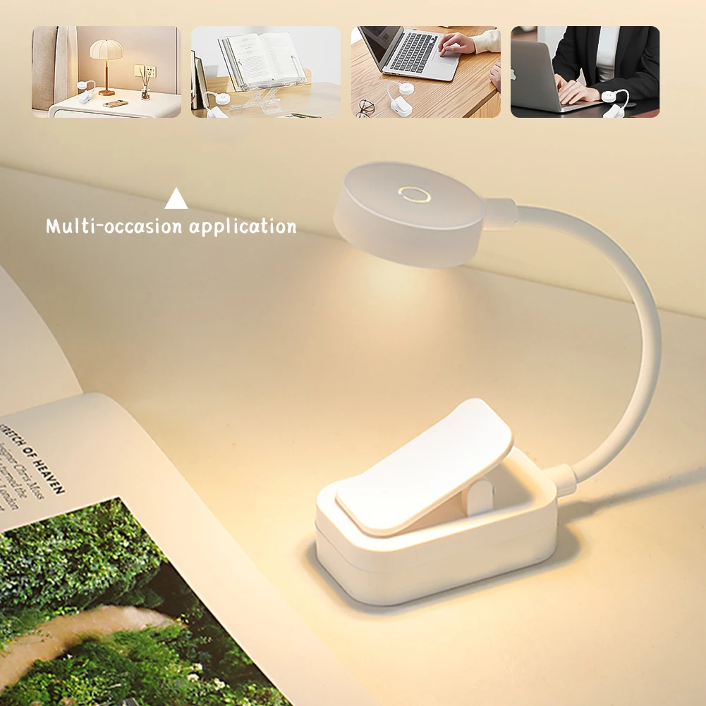 Dobrável mini clipe livro lâmpada led night light 3 modos de proteção para os olhos stepless regulável flexível quarto leitura