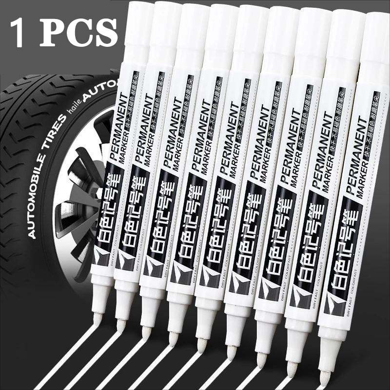 White Marker Pens 0.8/1/2/2.8/5mm Oily Waterproof White Gel Pen DIY Graffiti Sketching Markers Stationery Wrting School Supplies: Light Cyan