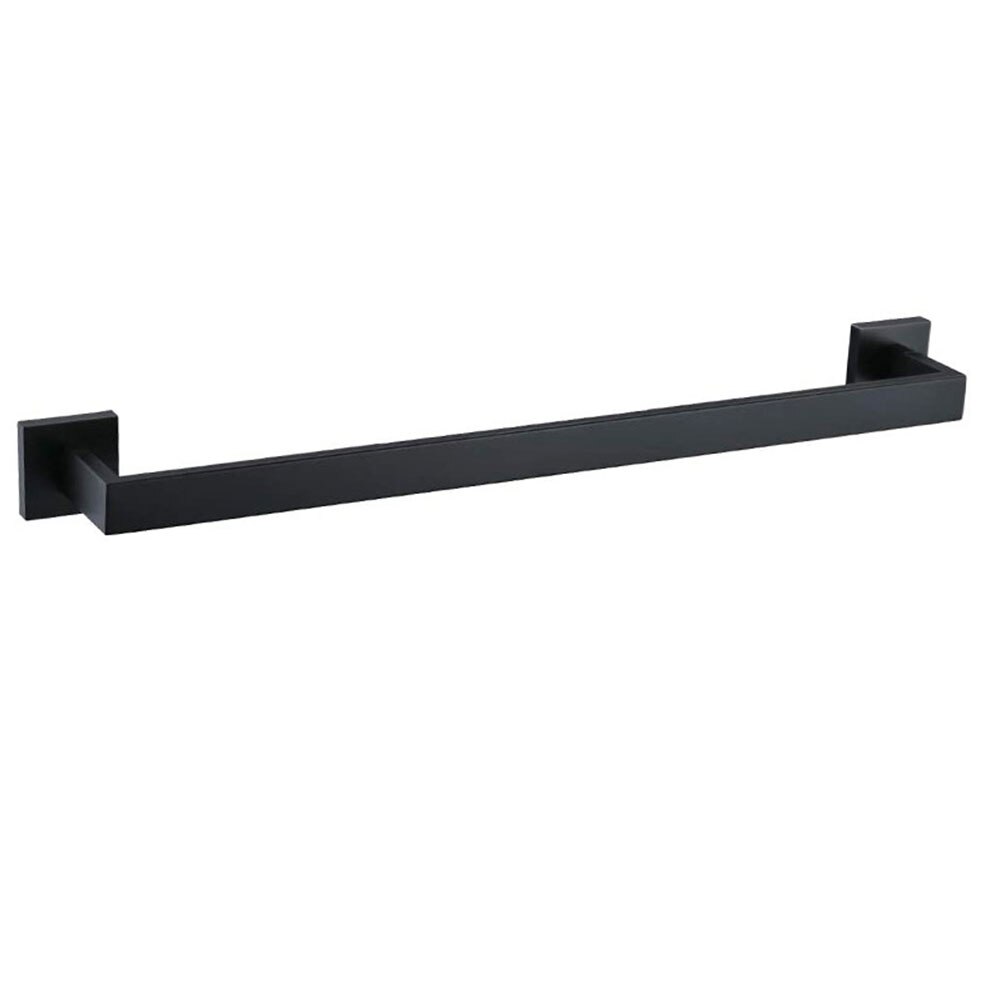 Matte Black Stainless Steel Bathroom Hardware Sets Robe Hook Towel Bar Toilet Paper Holder Bathroom Accessories Sets: Towel rack long rod
