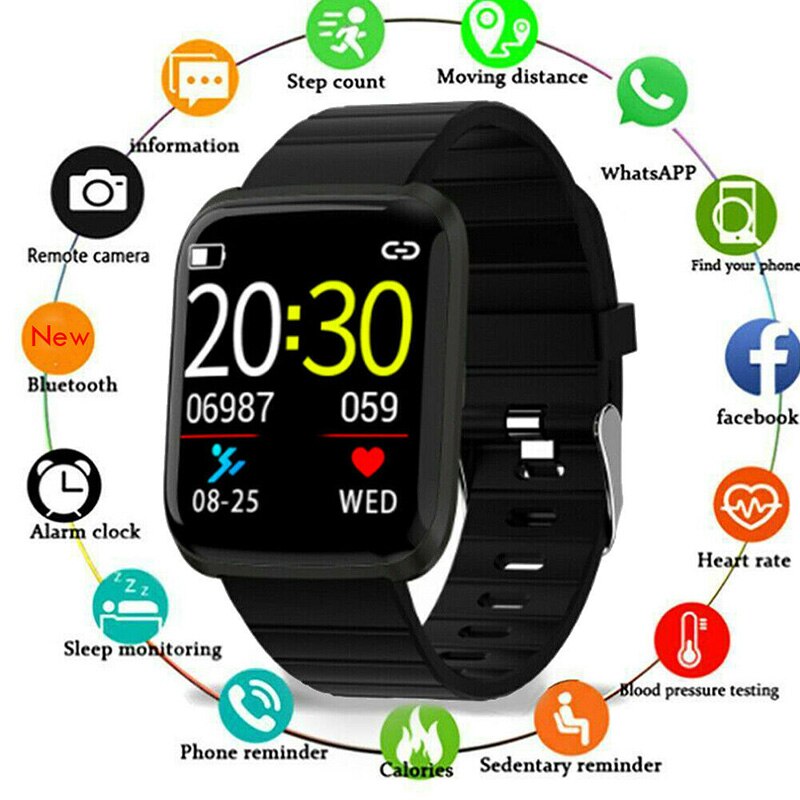 Smart Band Watch - Fitness Tracker Blood Pressure Heart Rate Monitor - Color LCD Touch Screen