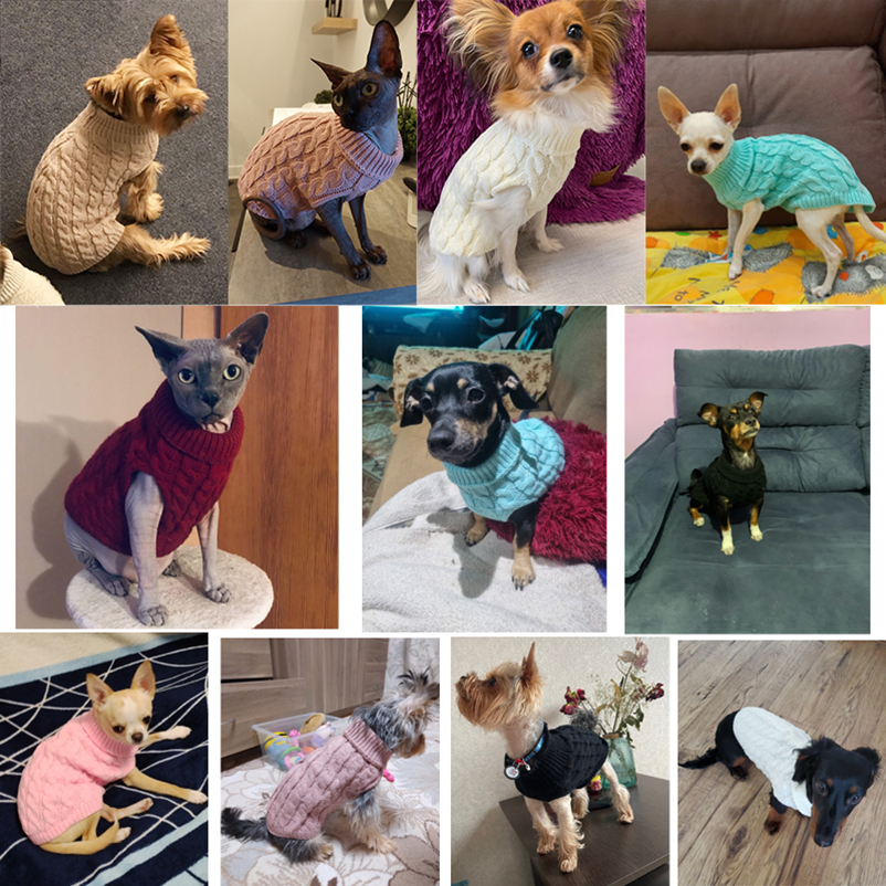 Puppy Hond Truien voor Kleine Middelgrote Honden Katten Kleding Winter Warm Huisdier Coltrui Chihuahua Vest Zachte Yorkie Jas Teddy Jas