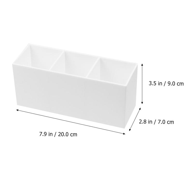 Akryl makeup børster opbevaringsboks holder 3- slot desktop organizer til læbestifter kosmetiske værktøjer makeup børste etui (tilfældig farve)