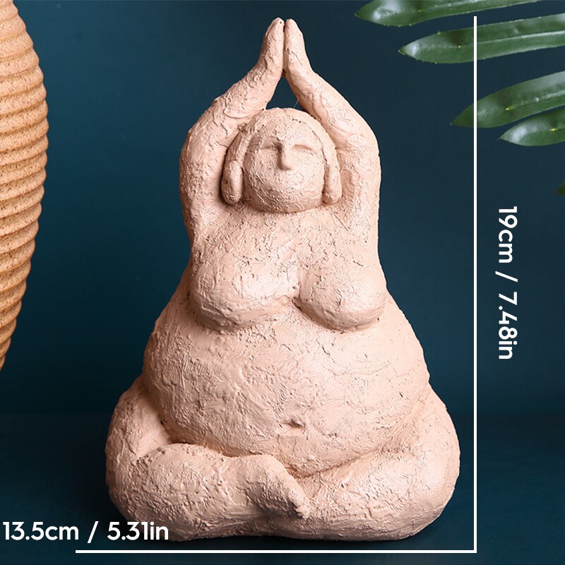 Abstract Fat Lady Figurines Art Yoga Plump Women Statues Resin Female Character Tabletop Decor Crafts Home Decoration Ornaments: L-01