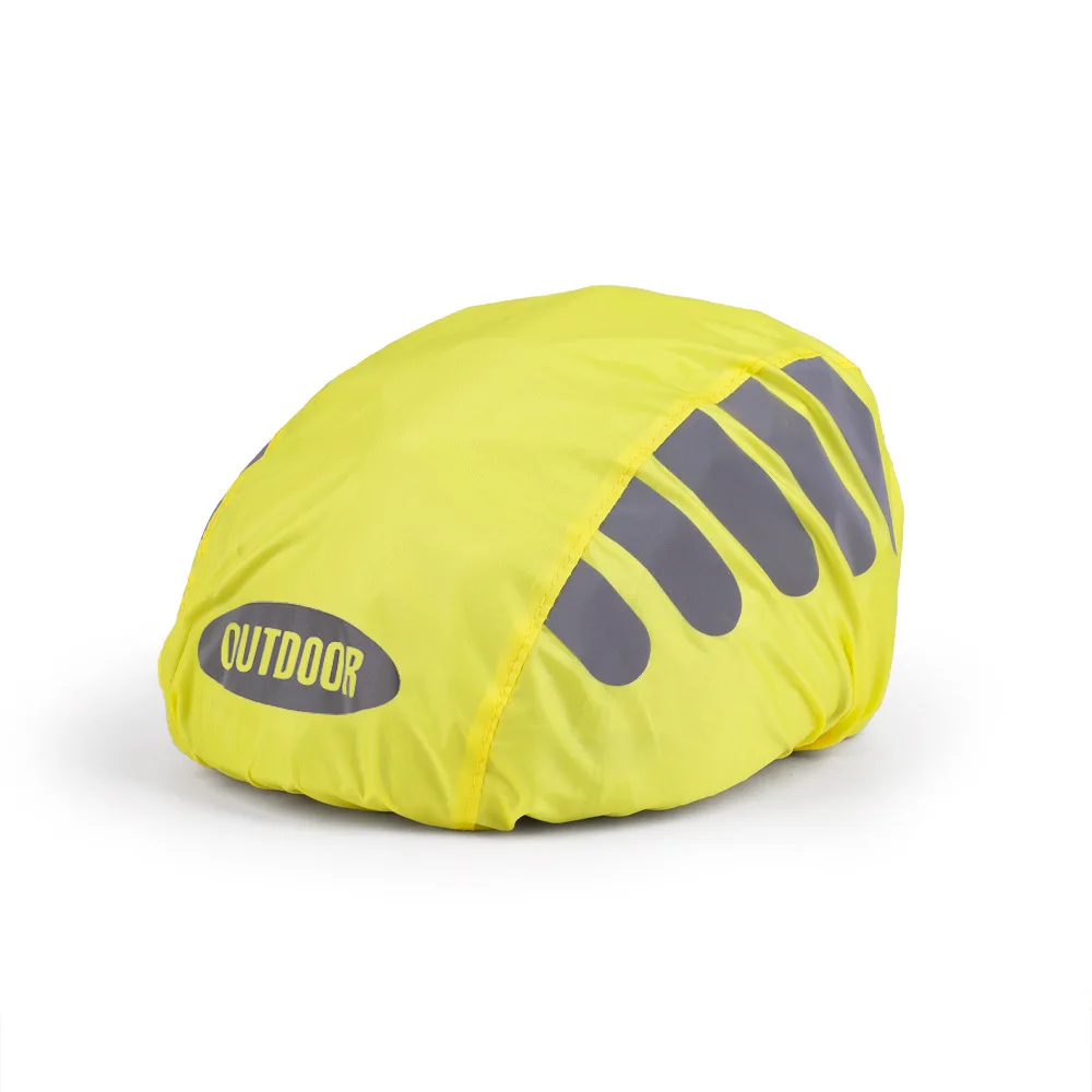 Cubierta impermeable para casco de bicicleta con tira reflectante, gorra para ciclismo de montaña y carretera, cubierta para lluvia, cubierta protectora de tela Oxford: Oro