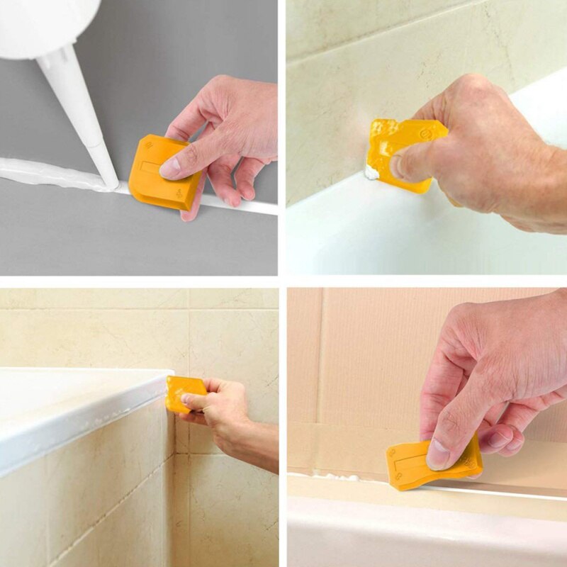 Scellant en Silicone outils de finition | Racloir pour coulis dissolvant de calfeutrage, carrelage spatule en Silicone, outil de calfeutrage, nettoyeur de bords de cuisine 17 pièces
