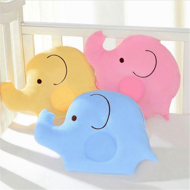 Baby Girl Boy Pillow Infant Newborn Sleep Support Concave Cartoon Pillow Elephant Shaping Cushion Prevent Flat Head