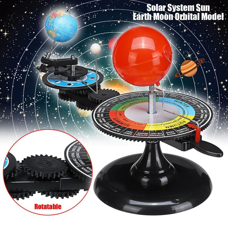 Solsystem kloder sol jorden måne orbital planetarium model undervisningsværktøj uddannelse astronomi demo for studerende børn