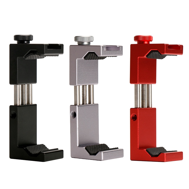 Ulanzi ST-02S 65MM to 95MM Tripod Phone Mount with Cold Shoe 1/4 Screw Phone Mount Stand Clipper for iPhone X 8 7 Plus Samsung