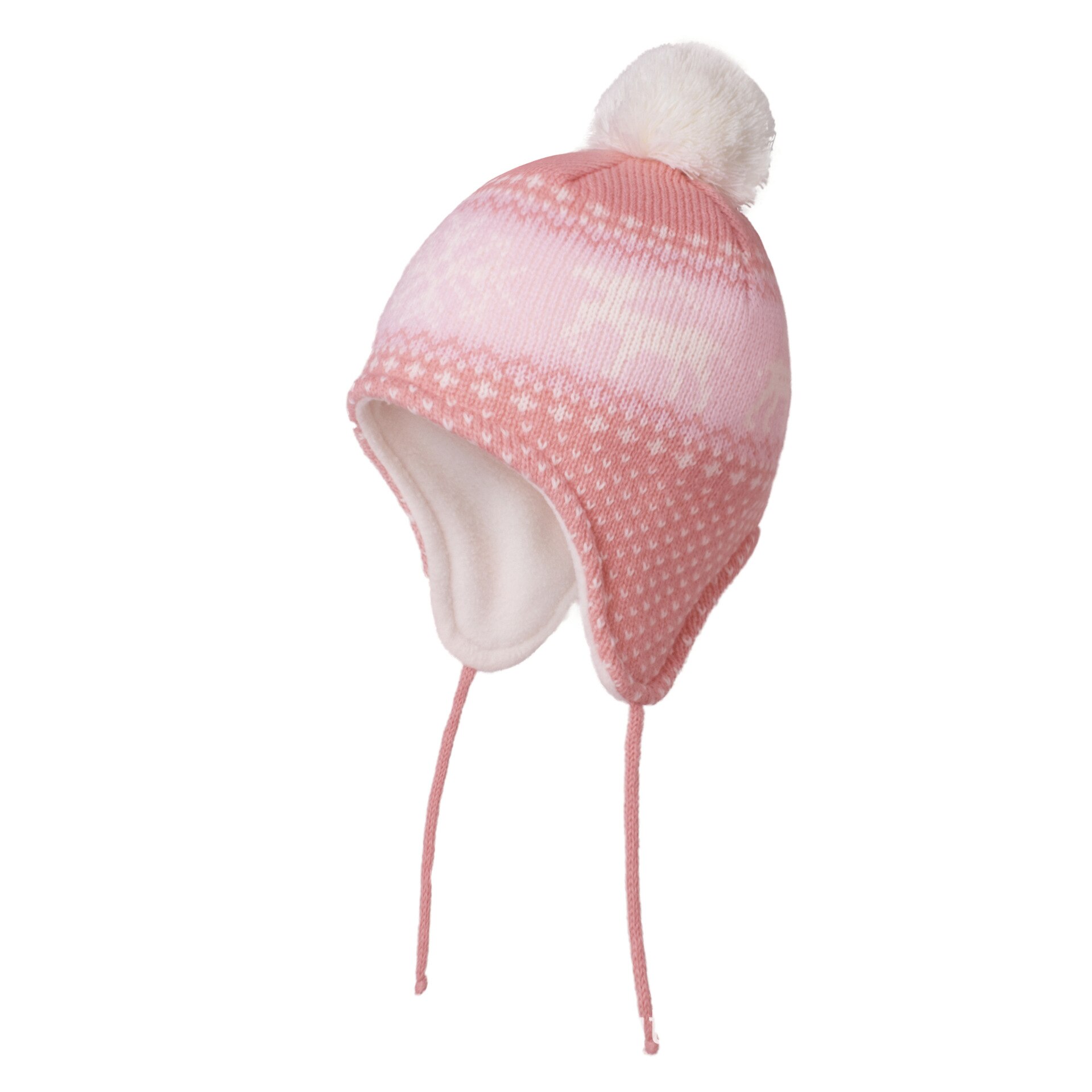 Chapeau avec oreillettes de noël pour enfants, bonnet d'hiver épaissi en tricot , accessoires pour bébés, garçons et filles: pink / L(50-52cm)