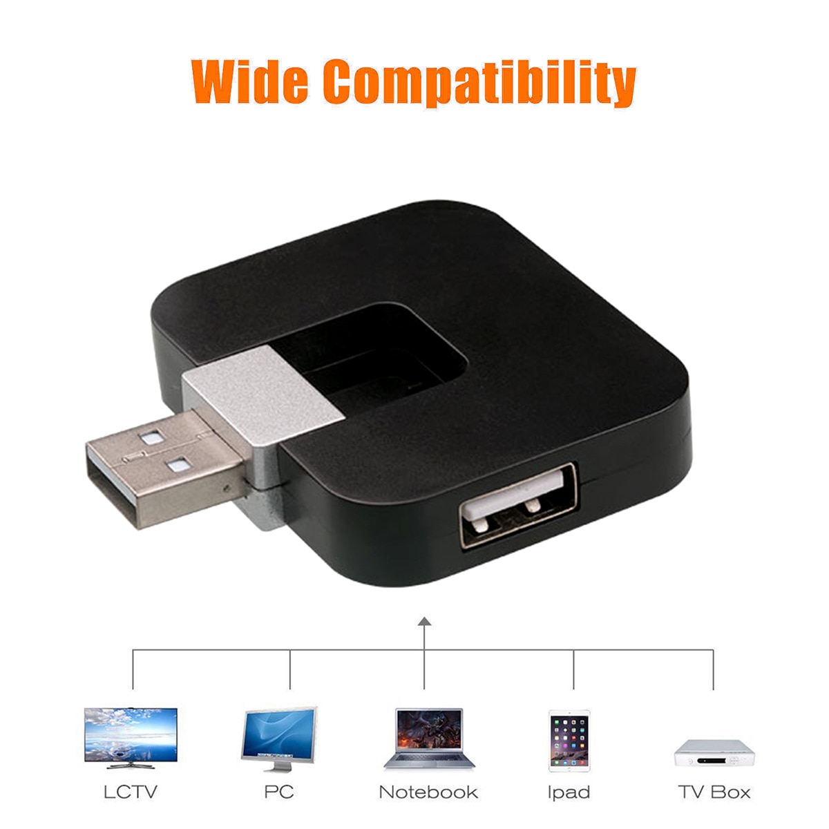 Wireless Micro USB 2.0 4-Port Distributor Multi Hub Splitter Power For Computer