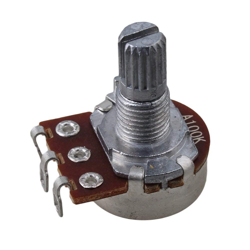 A100k Short Shaft 15mm Linear Pot Guitar Tone Potentiometer for Electric Guitar Set of 10