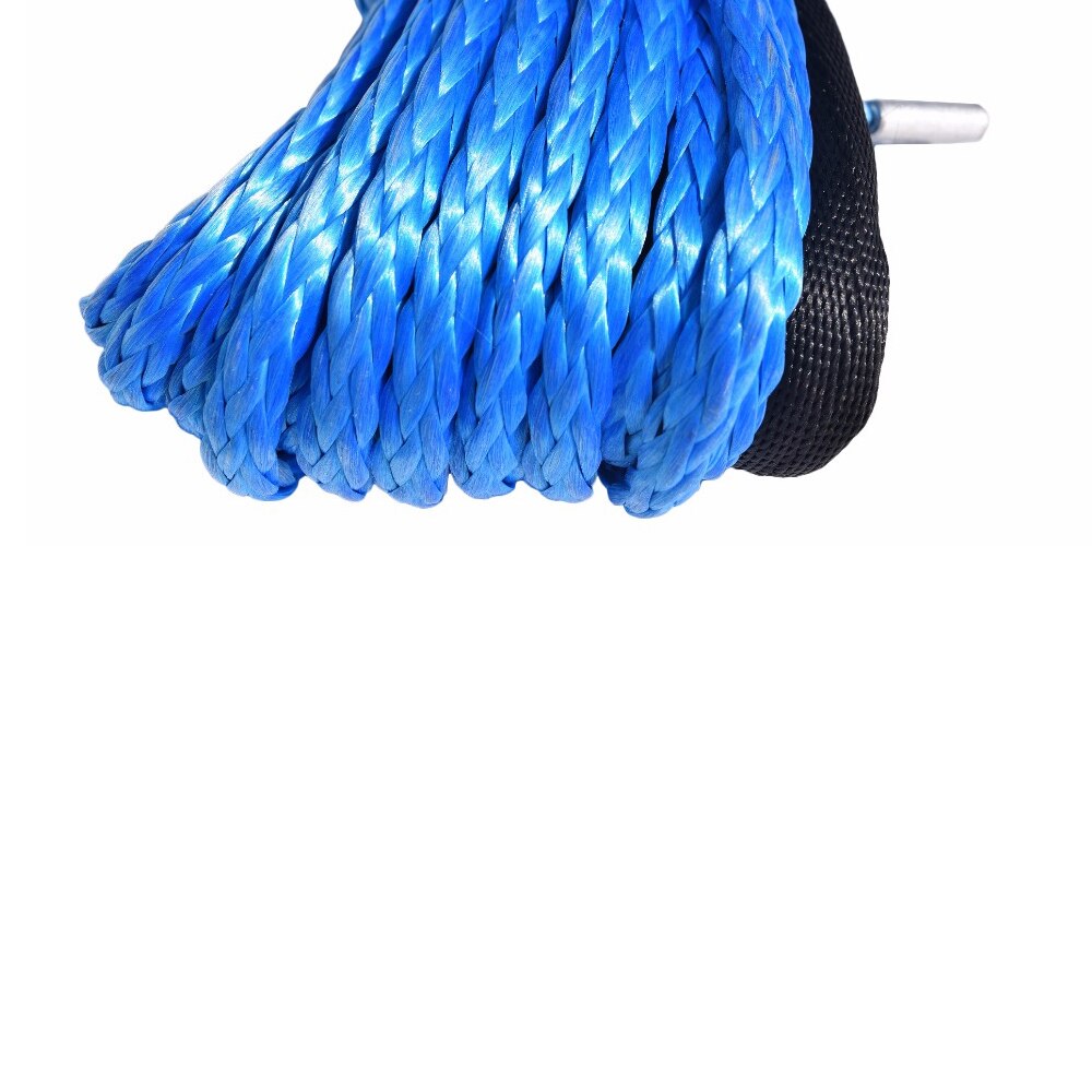1/4" x 50' 7700LBs Synthetic Fiber Winch Line Cable Towing Rope With Sheath ATV UTV Blue Traction Rope Solid