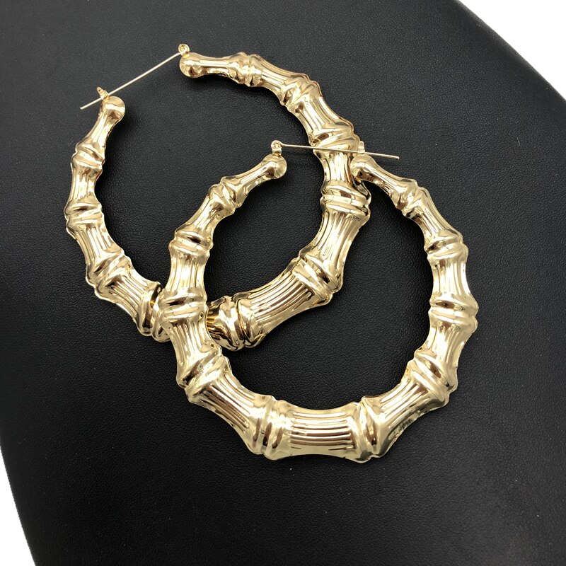 Punk Gold Sliver Kleur Bamboe Oorringen Voor Vrouwen Geometrische Grote Ronde Cirkel Bamboe Oorbellen Bijoux Hip Hop Party Sieraden