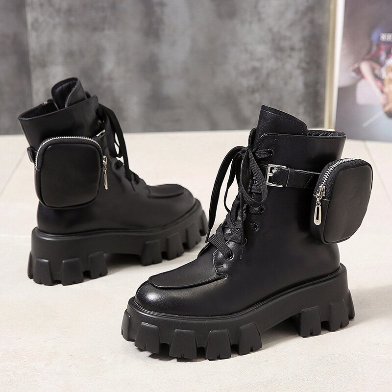 grosses bottes poche plate-forme bottes femmes bottines femme semelle poche bottines femmes Botas Mujer grande taille