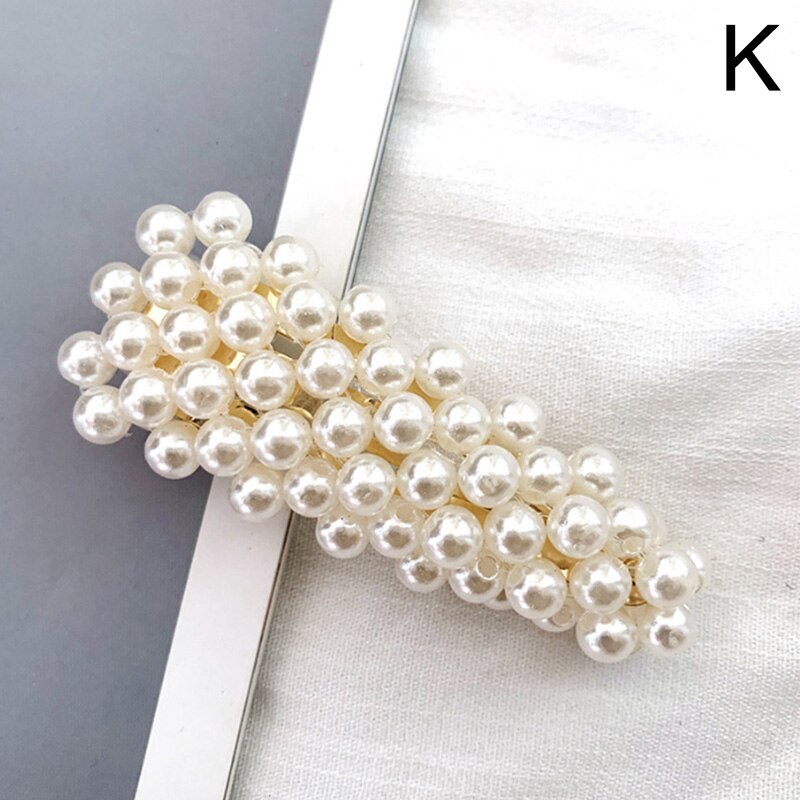 Full Pearl Hair Clips Pins For Women Girls Hairpins Barrette Korean Metal Hairgrip Hair Accessories: K