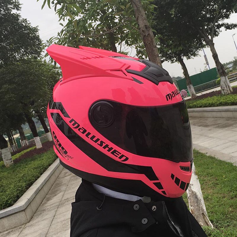 Malushen Motorhelm Motorcross Apparatuur Beschermen Oor Helm Persoonlijkheid Volledige Gezicht Motor Helm Met Bril