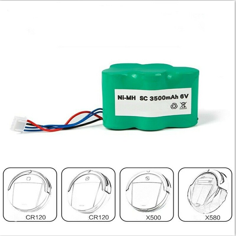 2pcs 6V 3500mAh NI-MH Rechargeable Robotic Vaccum Cleaner Battery for Ecovacs Deebot Deepoo D62 D63 D65 D66 D68 D77