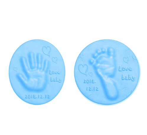 DIY huella de bebé de 40g, juguete con huella de bebé, almohadilla de pata de impresión, tableta de tinta de mano para padres e hijos, huella de aby ultra ligera: blue