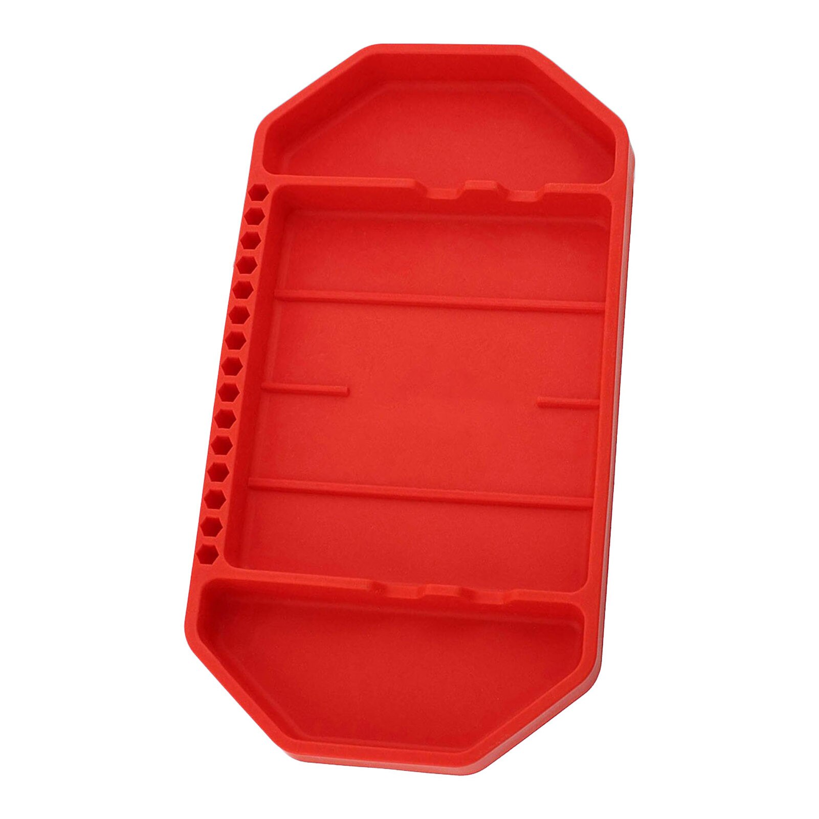 Auto Non-slip Flexible Tool Holder Box Organizer Tray With Handle Silicone Ultra Durabl Workshop Repair Car Tools Storage Tray: Red Small